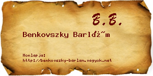 Benkovszky Barlám névjegykártya